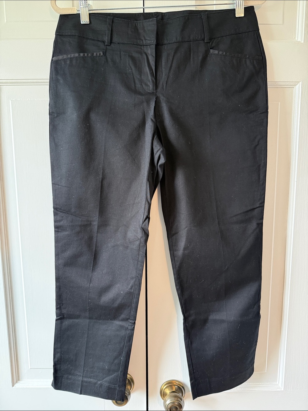 NY & CO Classic Black Stretch Cotton Cropped Ankle Capri Pants Size 6 Capsule